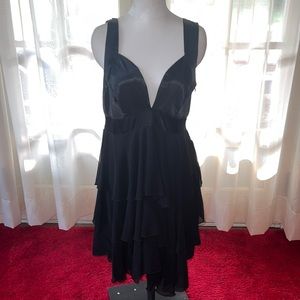 VTG Luly K Black Cocktail Party Dress Size L